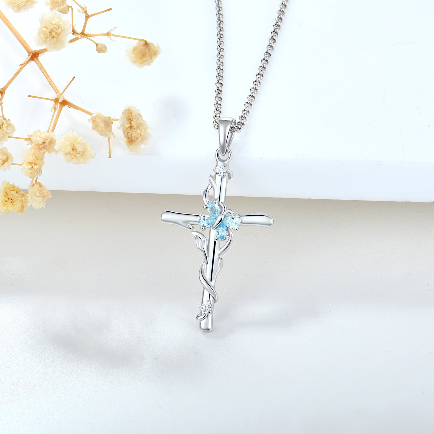 Zirconia Cross Necklace
