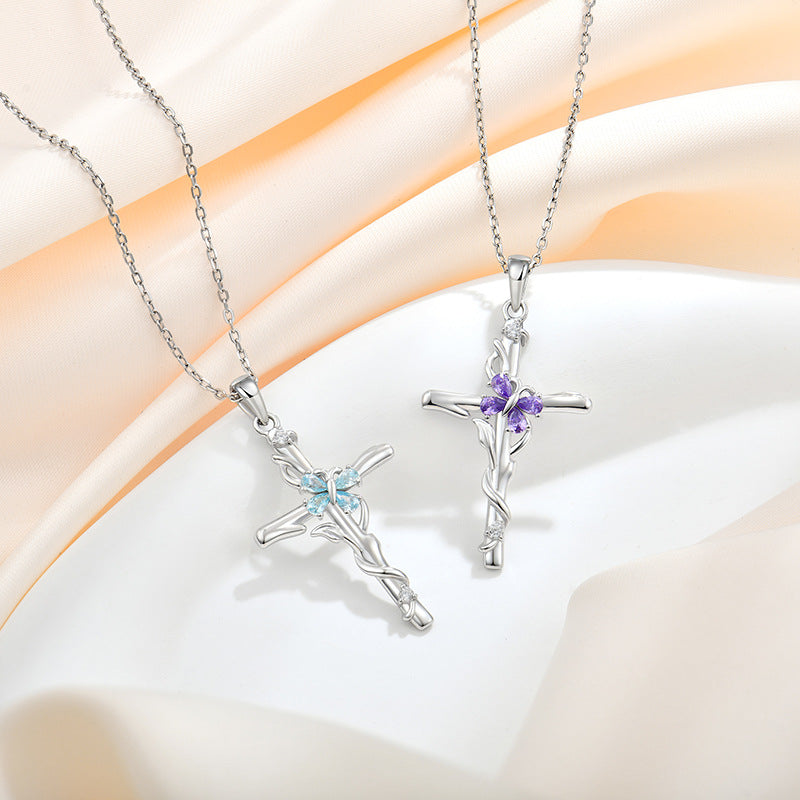 Zirconia Cross Necklace