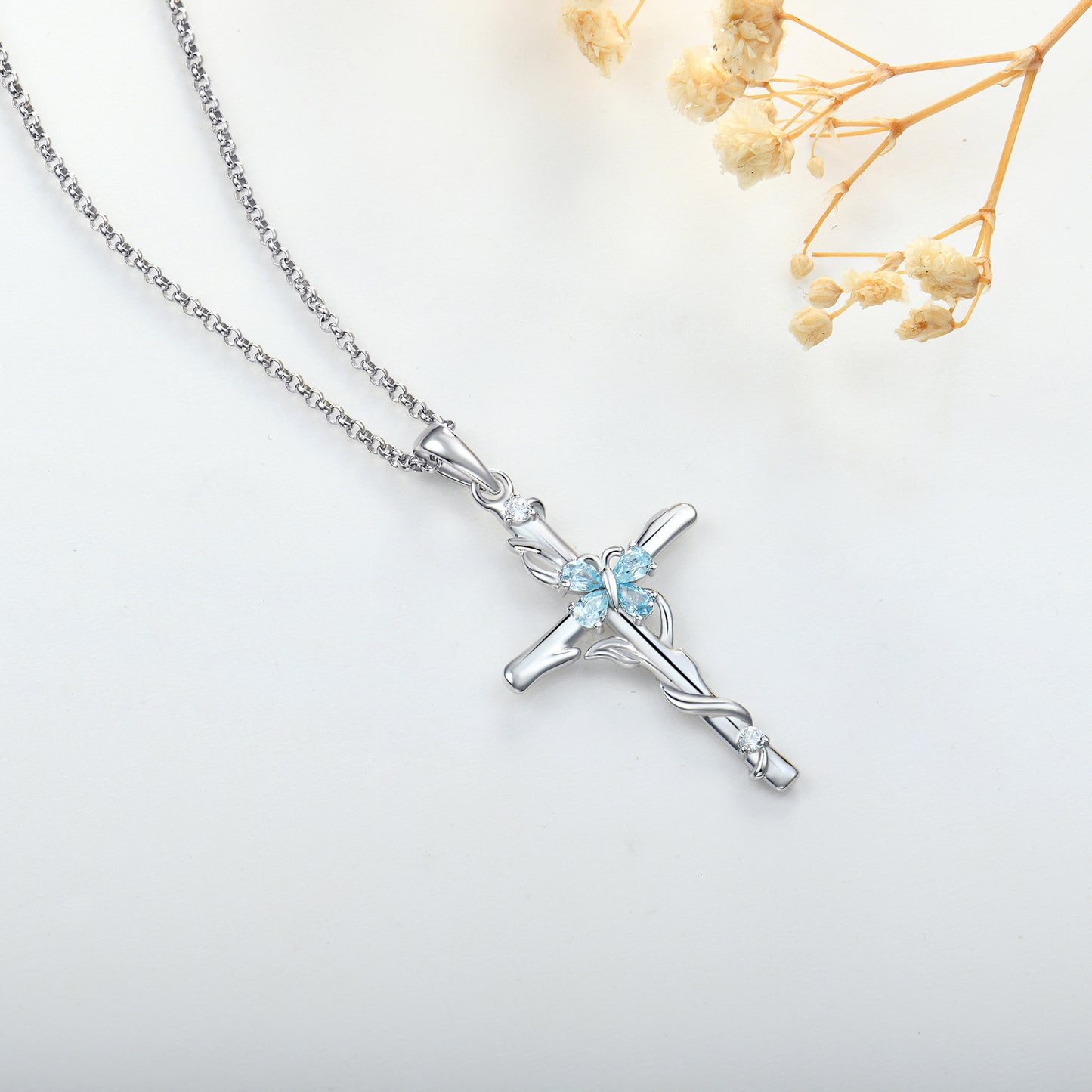 Zirconia Cross Necklace
