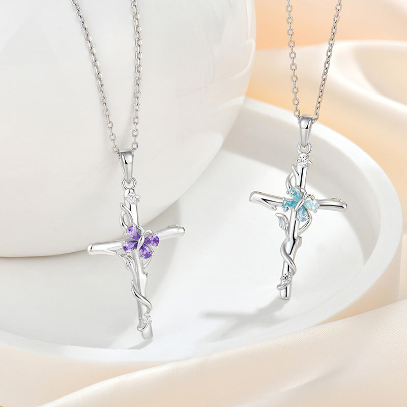 Zirconia Cross Necklace