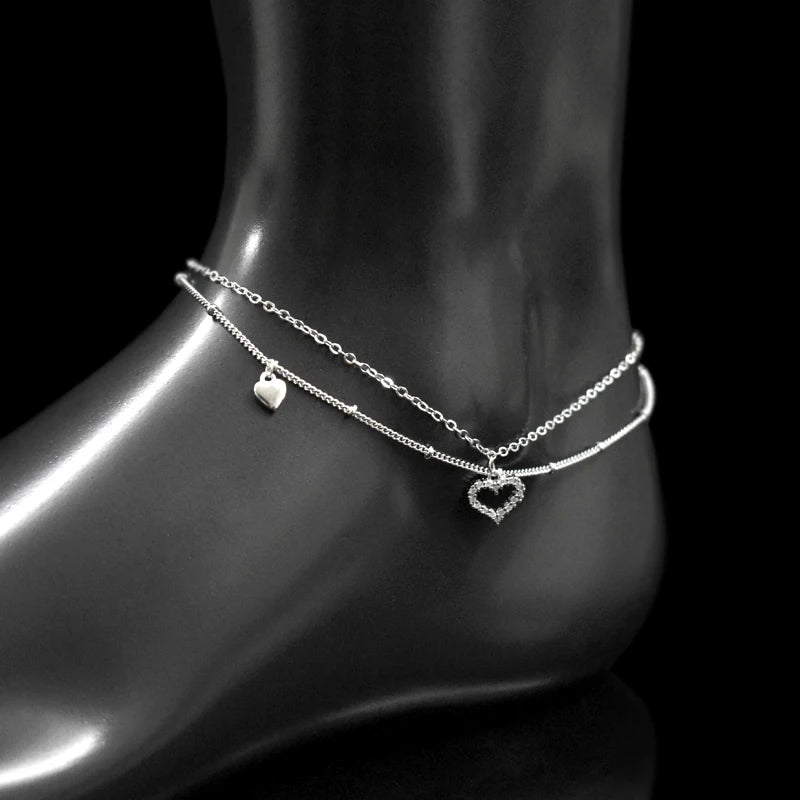 Heart Pendant Anklet - Island Of Jewels