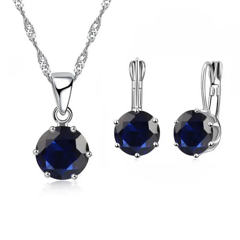 Crystal Pendant and Necklace Set (in 16 colours!) - Island Of Jewels