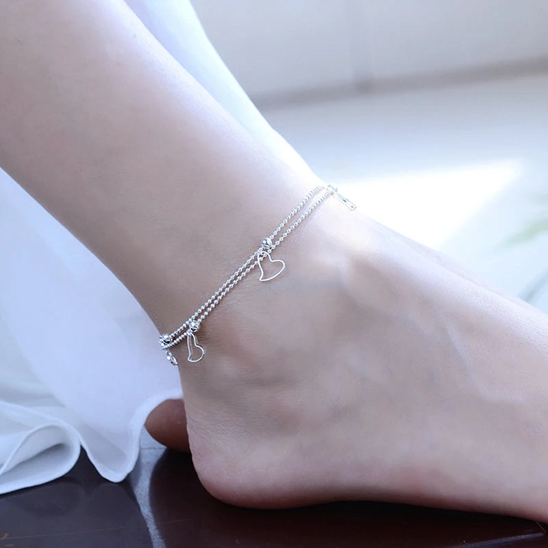 Heart Pendant Anklet - Island Of Jewels