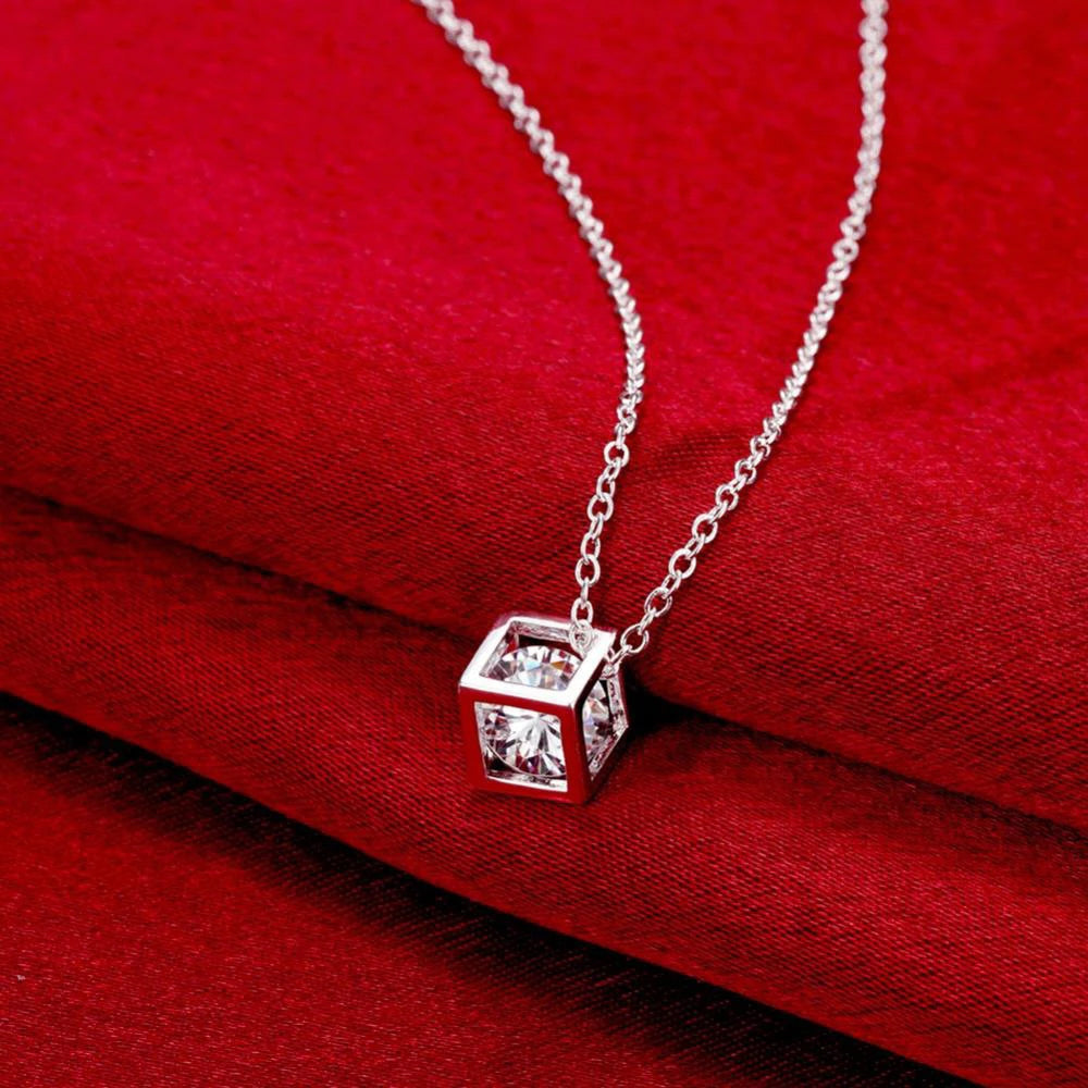 Square Zirconia Necklace - Island Of Jewels