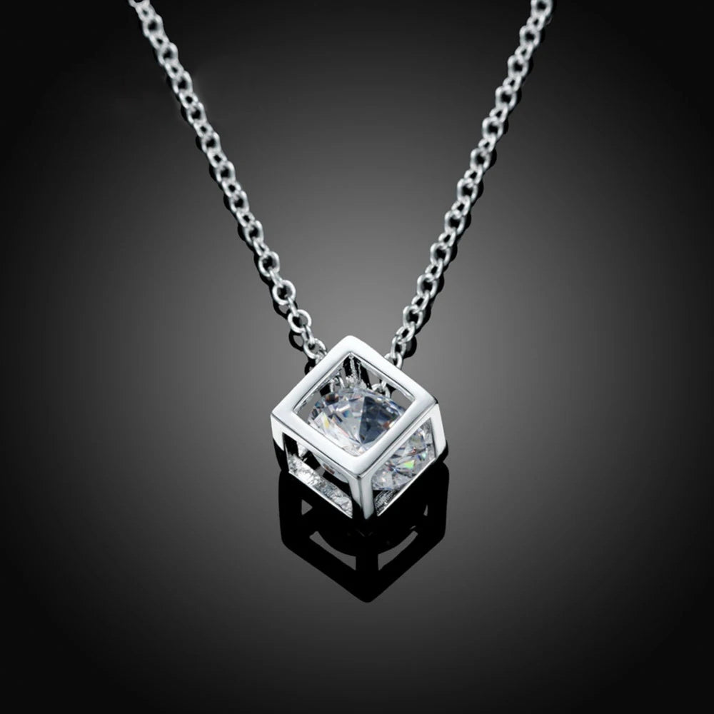 Square Zirconia Necklace - Island Of Jewels