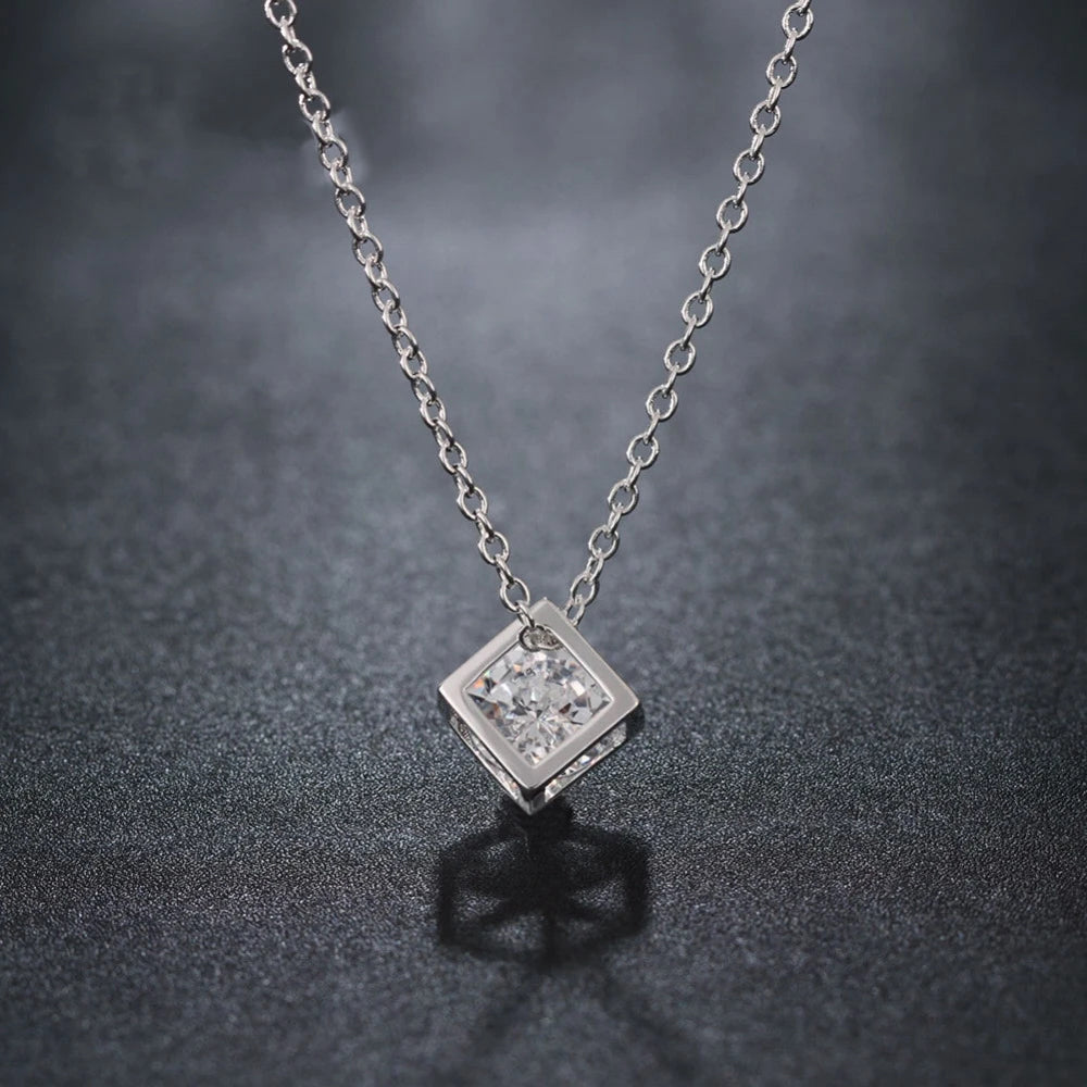 Square Zirconia Necklace - Island Of Jewels