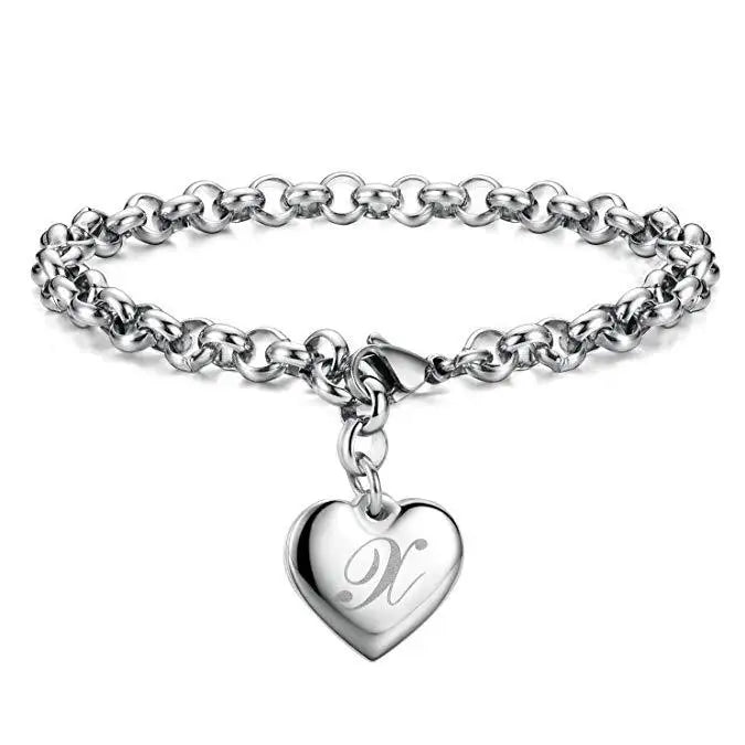 Alphabet Heart Bracelet - Island Of Jewels