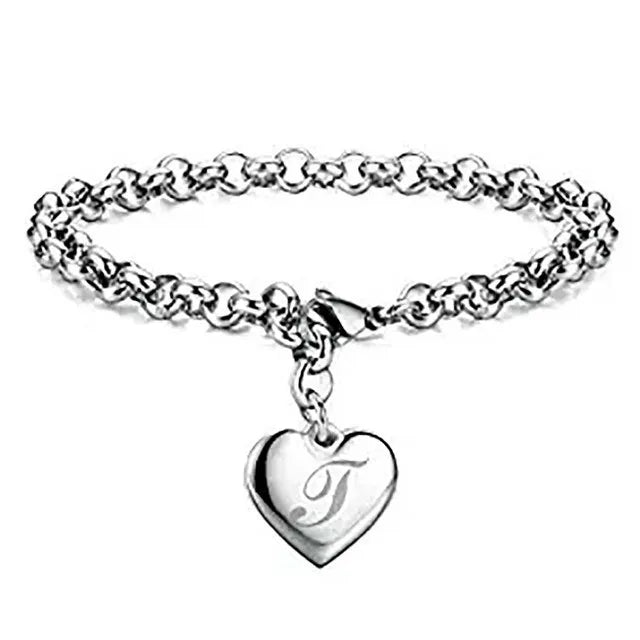 Alphabet Heart Bracelet - Island Of Jewels