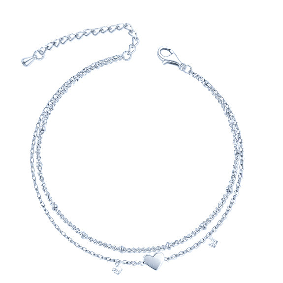 Heart Charm Anklet - Island Of Jewels