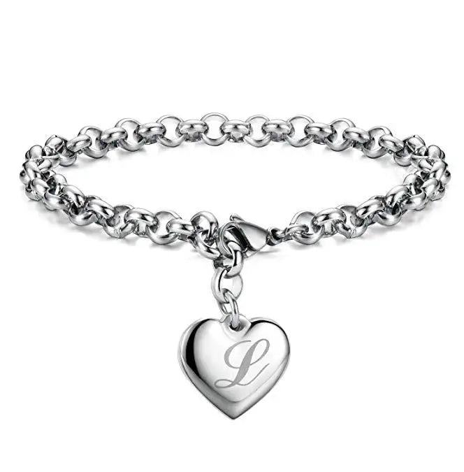 Alphabet Heart Bracelet - Island Of Jewels
