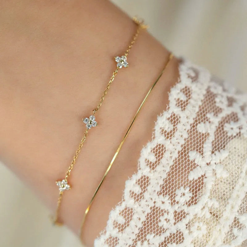 Zircon Flower Bracelet - Island Of Jewels