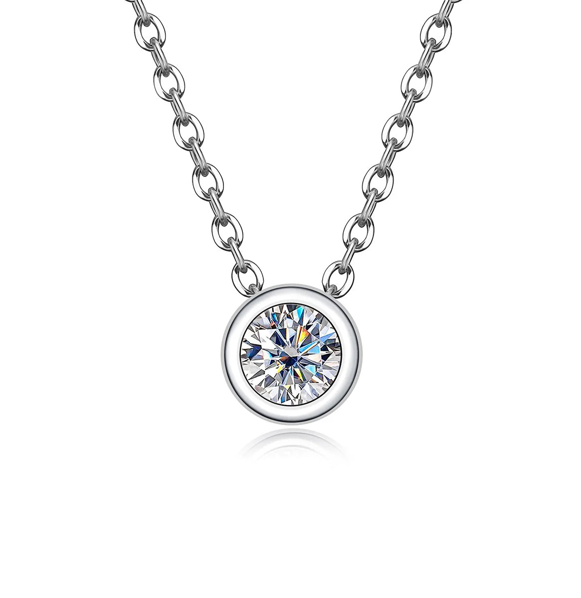 Round Moissanite Necklace - Island Of Jewels