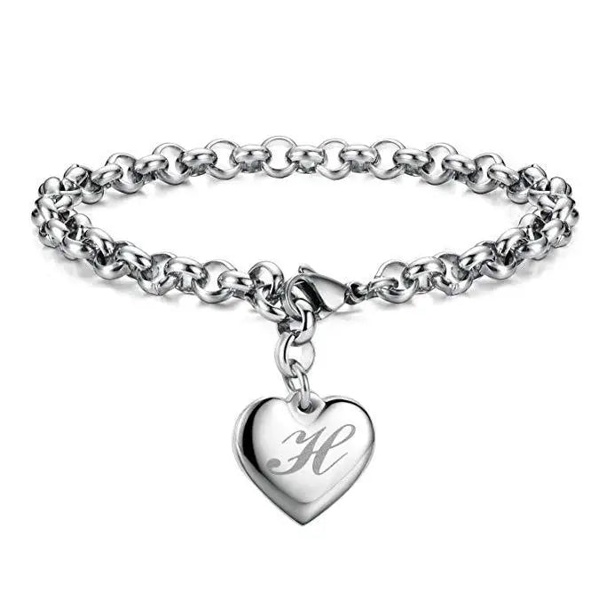 Alphabet Heart Bracelet - Island Of Jewels