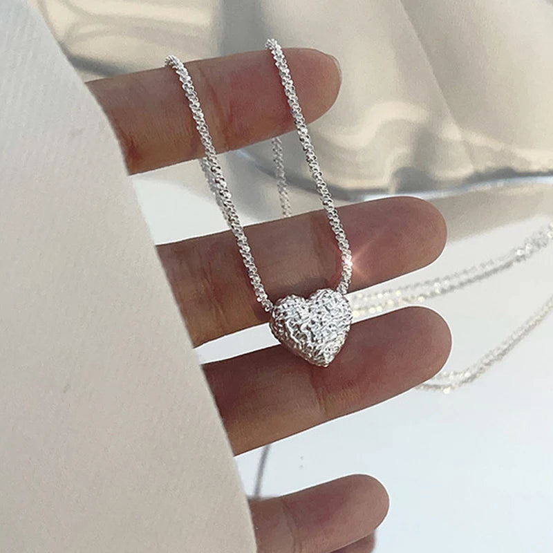 Patterned Heart Necklace - Island Of Jewels