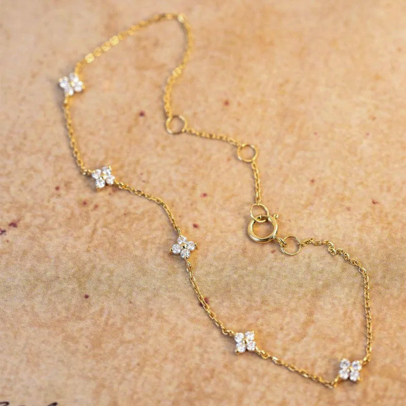 Zircon Flower Bracelet - Island Of Jewels