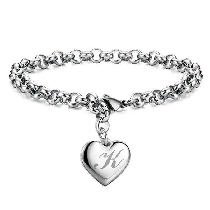 Alphabet Heart Bracelet - Island Of Jewels