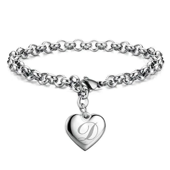 Alphabet Heart Bracelet - Island Of Jewels