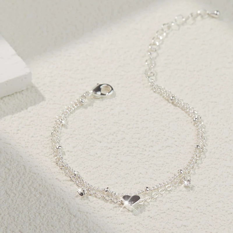 Heart Charm Anklet - Island Of Jewels