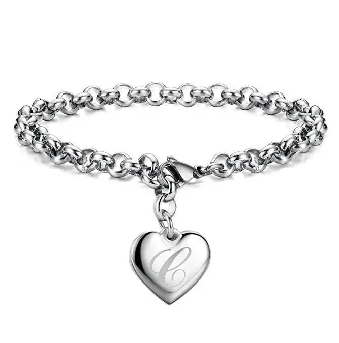 Alphabet Heart Bracelet - Island Of Jewels