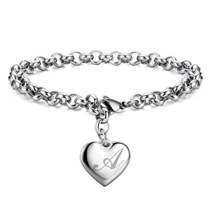 Alphabet Heart Bracelet - Island Of Jewels