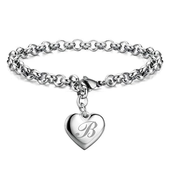 Alphabet Heart Bracelet - Island Of Jewels