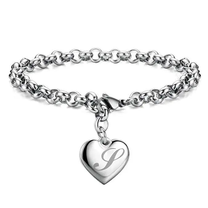 Alphabet Heart Bracelet - Island Of Jewels