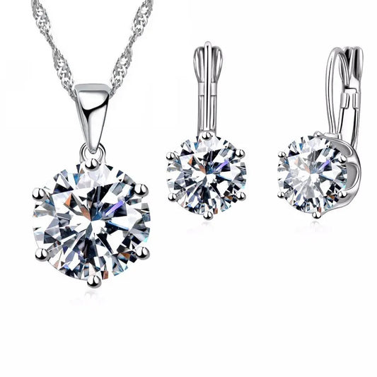 Crystal Pendant and Necklace Set (in 16 colours!) - Island Of Jewels
