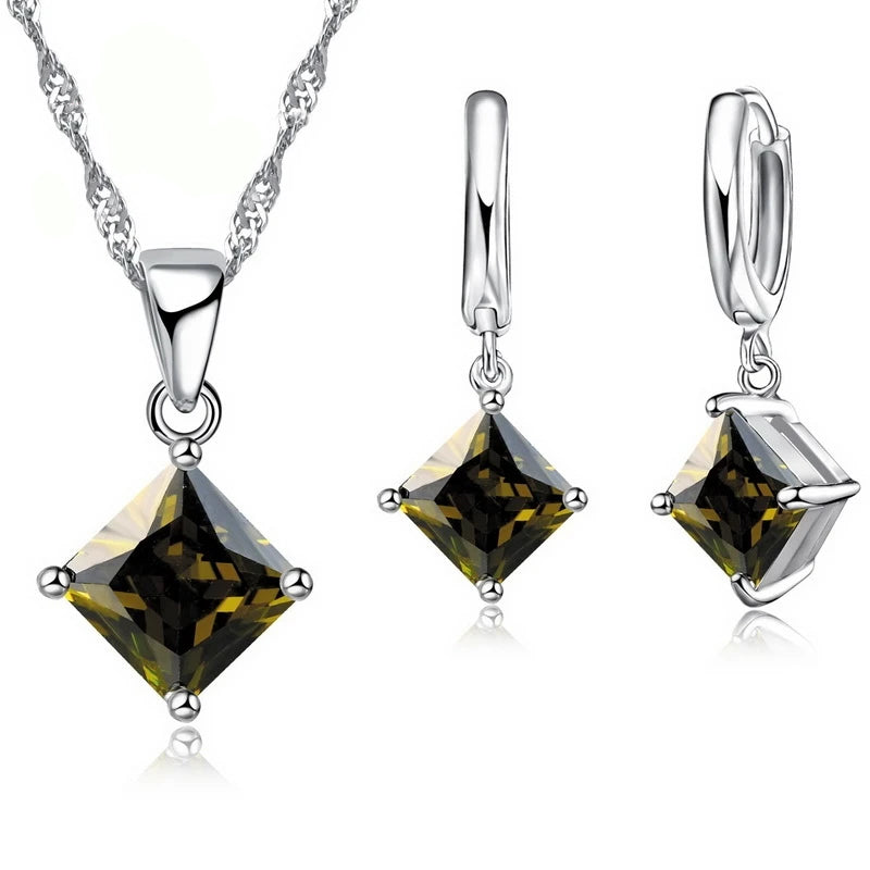 Crystal Necklace and Earrings Set - Island Of Jewels
