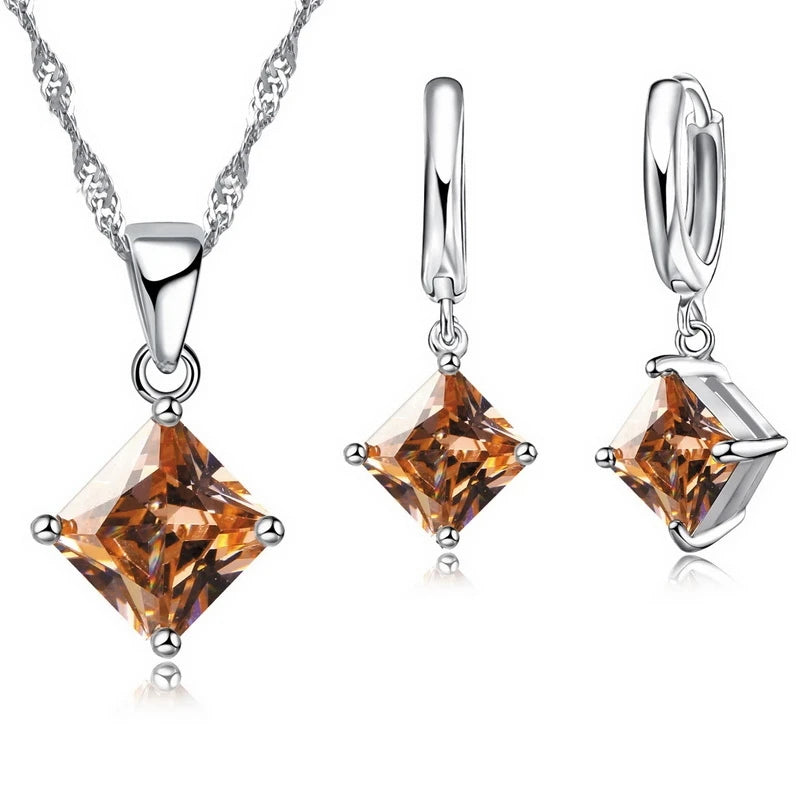 Crystal Necklace and Earrings Set - Island Of Jewels