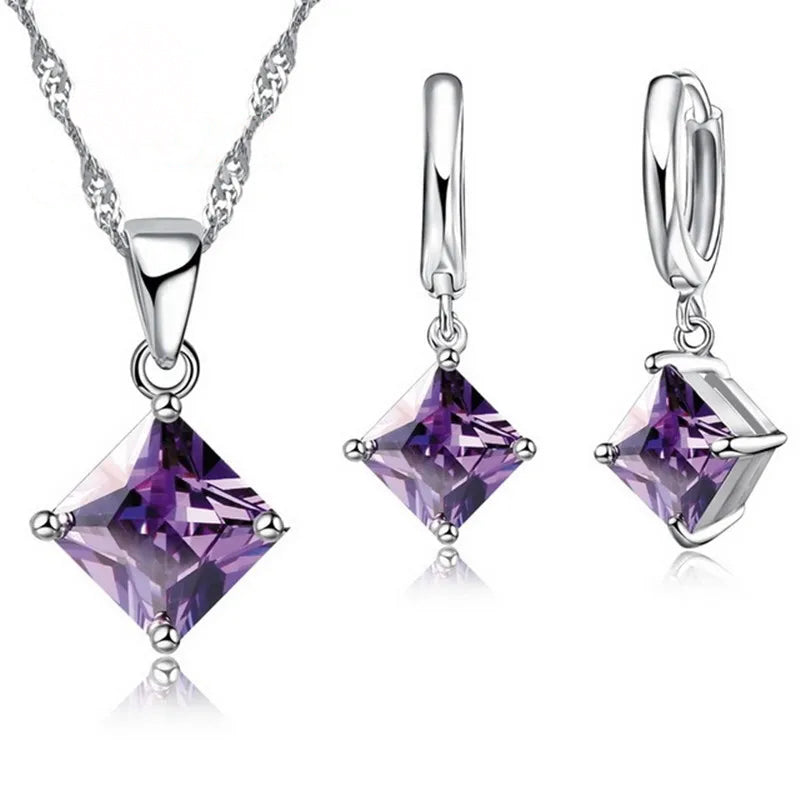 Crystal Necklace and Earrings Set - Island Of Jewels