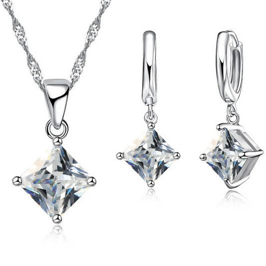 Crystal Necklace and Earrings Set - Island Of Jewels
