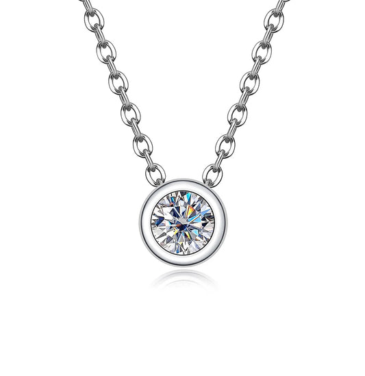 Round Moissanite Necklace - Island Of Jewels