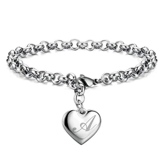 Alphabet Heart Bracelet - Island Of Jewels