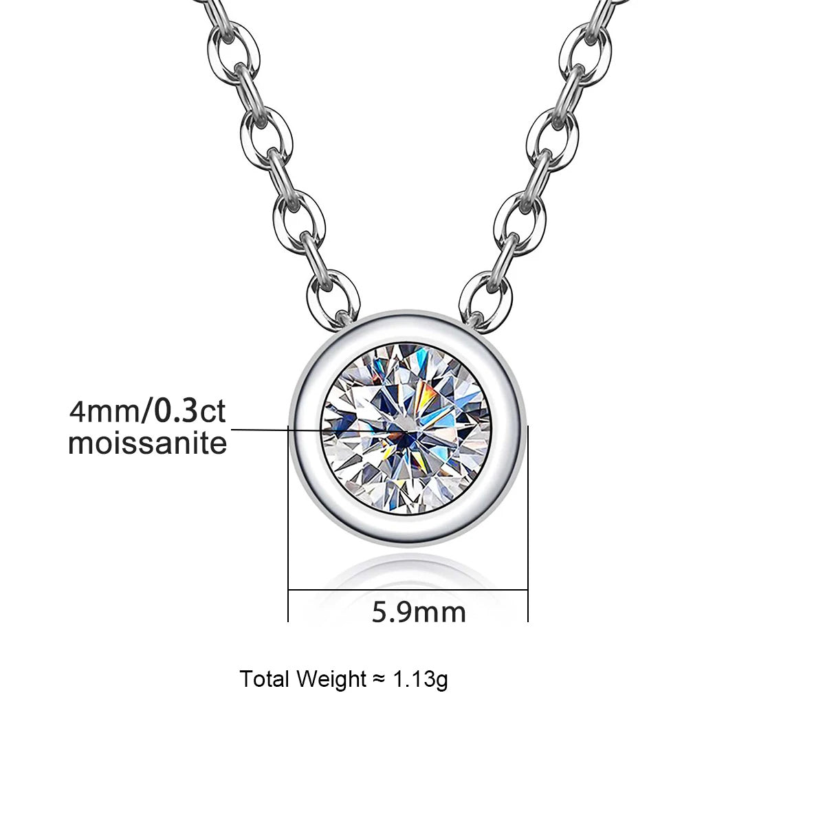 Round Moissanite Necklace - Island Of Jewels